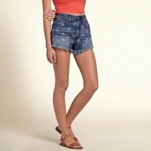 Hollister Star Faded Cutoff Denim Jean Shorts